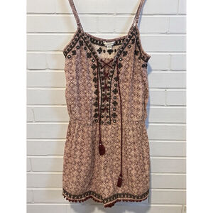American Eagle Outfitters Women's Small Spaghetti Strap Arabesque Boho Romper